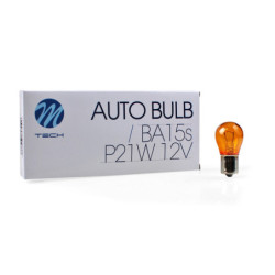 BOMBILLA M-TECH  P21/5W S25 12V 21W BA15S AMBER