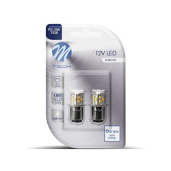 WHITE LED BULBS 12V P21/5W BAY15D