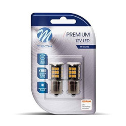 WHITE LED BULBS CANBUS 12V T4W BA15S