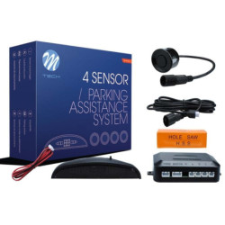 4-SENSOR PARKING ASSIST SYSTEM 4X 21,5MM  - BLACK DISPALY & CONNECTORS