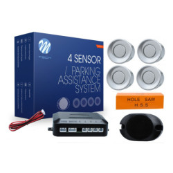 4-SENSOR PARKING ASSIST SYSTEM 4X 21,5MM  - SILVER BUZZER