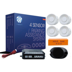 4-SENSOR PARKING ASSIST SYSTEM 4X 21,5MM  - WHITE BUZZER