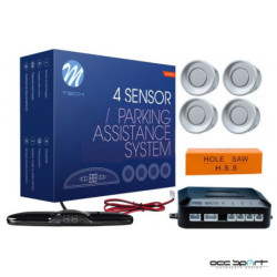 4-SENSOR PARKING ASSIST SYSTEM 4X 22MM - WHITE THIN DISPLAY