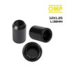 OMP SPEED SET OF 4 STAR NUTS M12X1.25 CONICAL LENGTH 36MM WRENCH 17/19 BLACK COLOR DIN 10.9