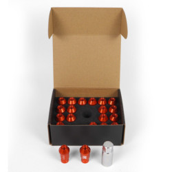 OMP Speed set 20 tuercas M12x1.25 llave 19 L: 40mm naranja alu.7075