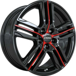 LLANTA RONAL R57 MCR 7.0X17 ET45 100X4 68 JETBLACK-RED SPOKE