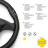 Funda volante MOMO Supergrip negro/amarillo | OCC Sport