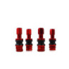 OMP SPEED SET OF 4 ALUMINUM WHEEL VALVES, RED COLOR, TYRE VALVES