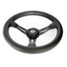 Semi-displaced steering wheel nappa leather with black arms