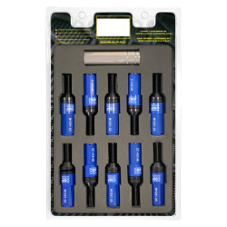 OMP Speed set 20 tornillos M12x1.25 llave 17-19 L: 28mm azul alu.7075 + DIN 12.9