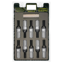 OMP Speed set 20 tornillos M12x1.25 llave 17-19 L: 28mm gris alu.7075 + DIN 12.9