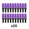 OMP Speed set 20 black wheel bolts M12x1.25 H:17-19 L: 28mm with purple shell of alu.7075+DIN 12.9