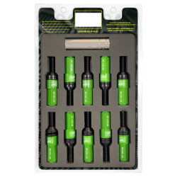 OMP Speed set 20 tornillos M12x1.25 llave 17-19 L: 28mm verde alu.7075 + DIN 12.9