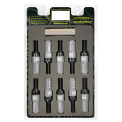 OMP Speed set 20 tornillos M14x1.25 llave 17-19 L: 28mm gris alu.7075 + DIN 12.9