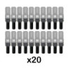 OMP Speed set 20 black wheel bolts M14x1.25 H:17-19 L: 28mm with grey shell of alu.7075+DIN 12.9