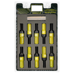 OMP Speed set 20 tornillos M14x1.25 llave 17-19 L: 28mm amarillo alu.7075 + DIN 12.9