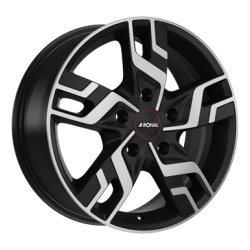 LLANTA RONAL R64 6.5X16 ET66 5X130 JETBLACK MATE FRENTE PULIDO