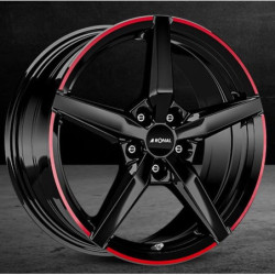 LLANTA RONAL R69 MCR 8.0X18 ET50 5X114,3 JETBLACK-ARO ROJO