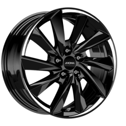 LLANTA RONAL R70 7.5X18 ET50 5X114,3 JETBLACK-DETALLE BLANCO