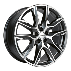 LLANTA RONAL R71 8.5X20 ET30 5X112 NEGRO ORBITAL MATE FRENTE PULIDO