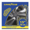 MONTREAL BICOLOR HUBCAPS 15" BLACK/SILVER GOODYEAR 4 PCS