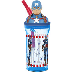 VASO FIGURA 3D 360 ML CAPITAN AMERICA