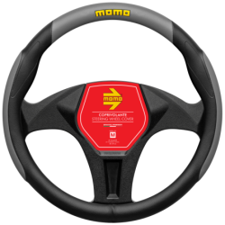 FUNDA DE VOLANTE ERGONOMICA MOMO NEGRA Y GRIS