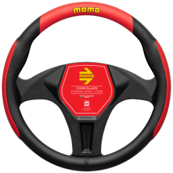 FUNDA DE VOLANTE ERGONOMÉTRICA MOMO NEGRA-ROJA