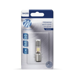 BLISTER 1X LED BA20D 12X3030 SMD 10-80V AC/DC WHITE