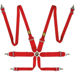 ARNÉS DE SEGURIDAD FIRST 3+2" PULL UP FIA 8853-2016 ROJO