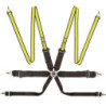 ARNÉS DE SEGURIDAD FIRST 3+2" PULL UP FIA 8853-2016 NEGRO / AMARILLO FLUO