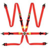 OMP HARNESS 6 POINTS FIRST 2&quot FIA 8853-2016 PULL UP - RED ADJUSTABLE STEEL