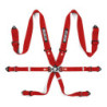 SPARCO HARNESS 6 POINTS 3&quot+2&quot H3 STEEL 6P RED CARABINER