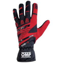 OMP KART GLOVES KS-3 RED/BLACK SIZE 6 (KIDS)