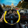 MOMO FUN BLACK-YELLOW STEERING WHEEL COVER M 38-39CM