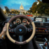 MOMO LUXURY WOOD BEIGE STEERING WHEEL COVER M 38-39CM