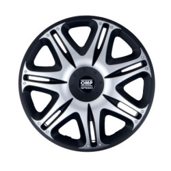 Tapacubos OMP SPEED Ghost negro/plata de 13 pulgadas x4