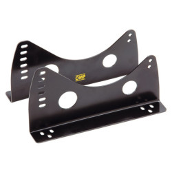 PAR DE SOPORTES ASIENTO CON INSERCIONES LATERALES DE ACERO DE ESPESOR 3 MM NEGRO