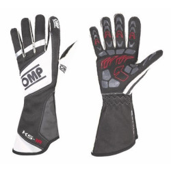 GUANTES OMP KS-1R  NEGRO/BLANCO/SILVER TALLA L