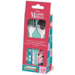 JUEGO DE CUBIERTOS 2 PCS ELÍPTICOS METÁLICOS MINNIE