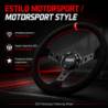 Volante desplazado piel vuelta brazos efecto carbono | OCC Sport