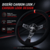 Offset steering wheel suede with carbon look arms