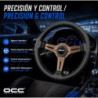 Volante plano piel perforada brazos bronce | OCC Sport