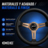 Volante plano piel perforada brazos bronce | OCC Sport