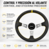 Volante desplazado piel artificial brazos plata | OCC Sport