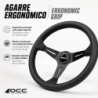 Volante desplazado piel perforada brazos negros | OCC Sport