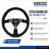 Flat steering wheel suede silk-screen printed with black arms