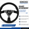 Volante plano piel vuelta brazos negros serigrafiados | OCC Sport
