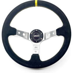 Volante desplazado piel vuelta brazos plata | OCC Sport