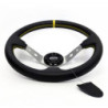 Volante desplazado piel artificial brazos plata | OCC Sport